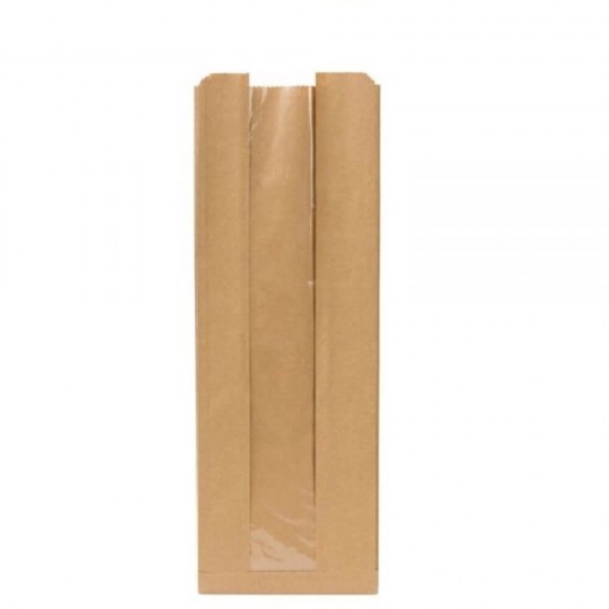 Pungi din Hartie cu Fereastra BOPP, 10x6x23 cm, 1000 Buc/Bax, Pungi pentru Patiserii, Pungi pentru Brutarii, Pungi Patiserii, Pungi Hartie Brutarii, Ambalaje din Hartie, Punga cu Fereastra din Hartie, Punga pentru Panificatie, Punga pentru Paine