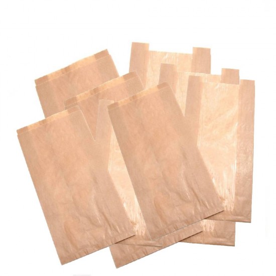 Set 1000 de Pungi din Hartie cu Fereastra BOPP, 15x5x25 cm, pentru Patiserii si Brutarii, Pungi cu Fereastra, Pungi Hartie cu Fereastra BOPP, Pungi Natur Hartie pentru Patiserii si Brutarii, Pungi Hartie Kraft cu Fereastra