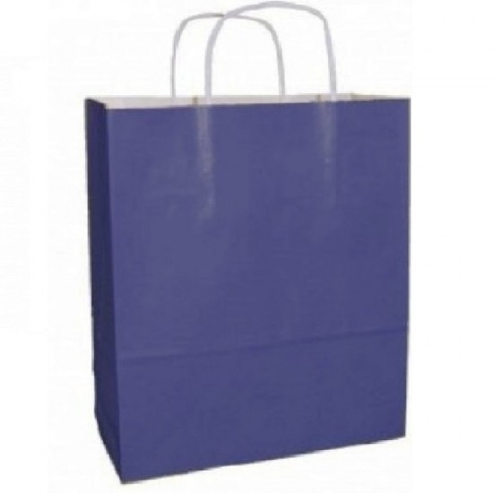 Pungi Cadou cu Model Albastru Inchis 25x10x30 cm, 100 Buc/Bax, Sacose si Plase din Hartie