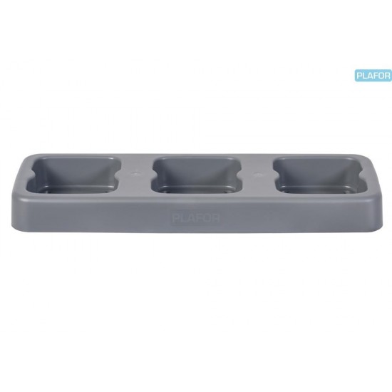 Suport Plastic Pentru 3 Cosuri Reciclare Selectiva (3 X 53l), 103 X 34 X H7.5cm, Plafor Fit