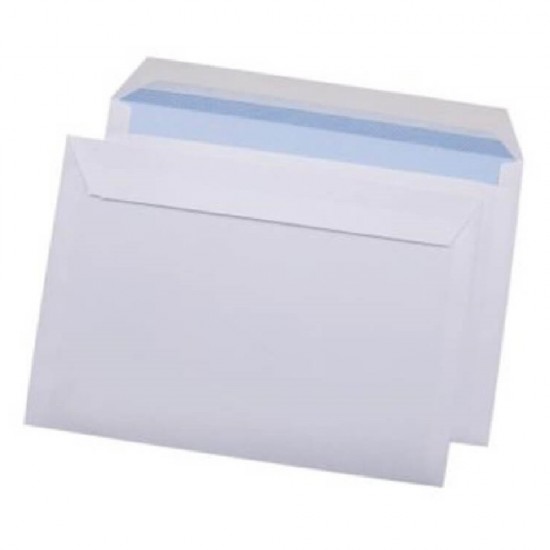 Set 500 Plicuri Albe C6 (114x162mm), Lipire Siliconica, Hartie 80 g/m², Deschidere Latura Lunga