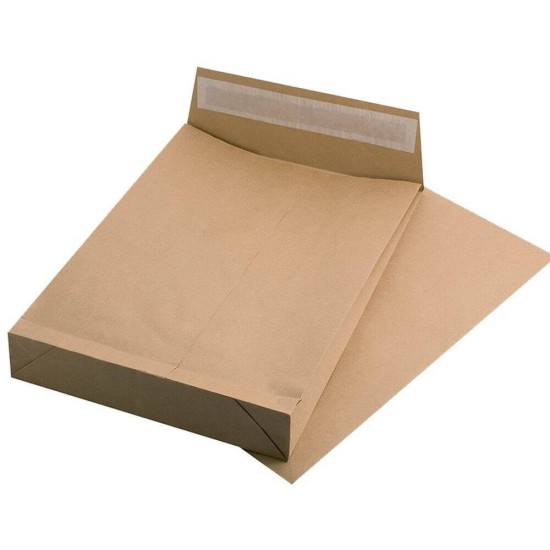 Plic cu Burduf C4, Dimensiune 229x324 mm, Plic Maro din Hartie Natur