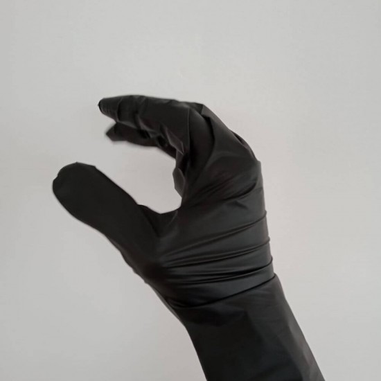 Set 100 Manusi TPE Nepudrate, M, de Unica Folosinta, Negre