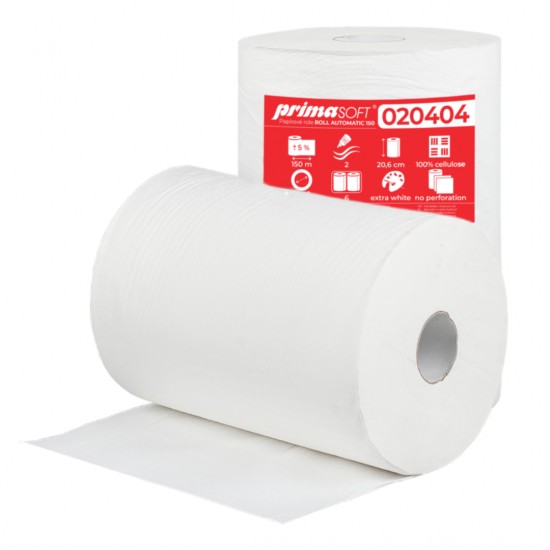 Prosop Rola Hartie Alba, Autocut, 150m - 2 Straturi, 6 Role/bax, Prima Soft