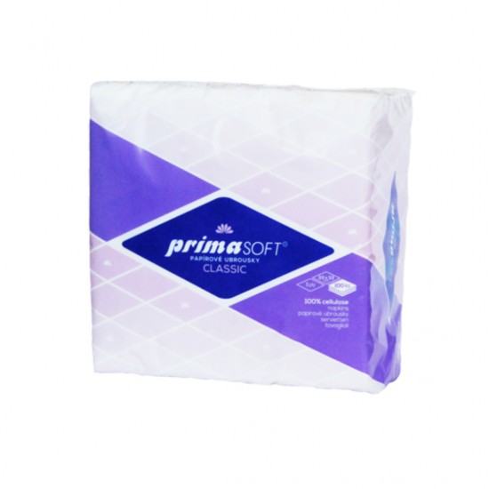 Servetele De Masa, Albe, 1 Strat, 33x33cm, 100 Buc/set, Prima Soft