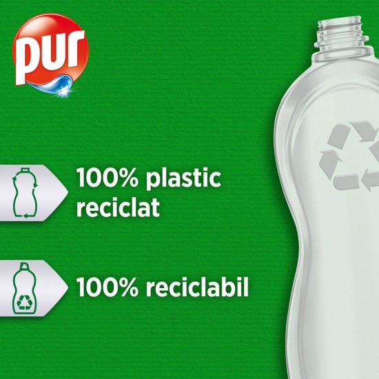 Detergent Lichid Pur Apple, Cantitate 1200 Ml, Aroma De Mere Verzi