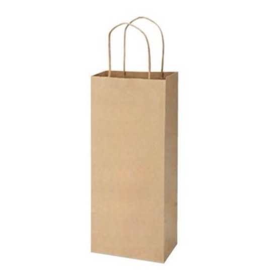 Set 100 Pungi Natur pentru Vin, 12x8x38 Cm, Pungi Natur Vin, Punga Cadou Vin, Punga Hartie Pentru Sticle, Pungi Cadou Pentru Sticle, Sacose Vin, Sacose Cadouri pentru Vin, Sacosa de Cadou pentru Vin