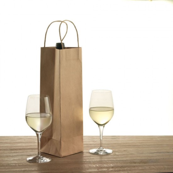 Set 100 Pungi Natur pentru Vin, 12x8x38 Cm, Pungi Natur Vin, Punga Cadou Vin, Punga Hartie Pentru Sticle, Pungi Cadou Pentru Sticle, Sacose Vin, Sacose Cadouri pentru Vin, Sacosa de Cadou pentru Vin