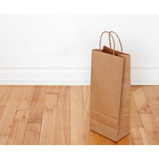 Set 100 Pungi Natur pentru Vin, 12x8x38 Cm, Pungi Natur Vin, Punga Cadou Vin, Punga Hartie Pentru Sticle, Pungi Cadou Pentru Sticle, Sacose Vin, Sacose Cadouri pentru Vin, Sacosa de Cadou pentru Vin