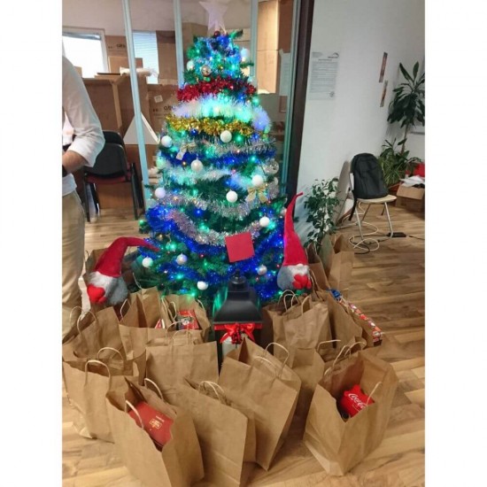 100 Pungi de Hartie Model Ziar, 25x10x30 cm, Sacose pentru Evenimente, Sacose Evenimente, Punga Cadou, Pungi Cadou, Sacose Hartie Cadou, Sacose de Hartie pentru Cadouri, Plase Cadou, Punga Hartie Maner, Punga de Hartie cu Maner