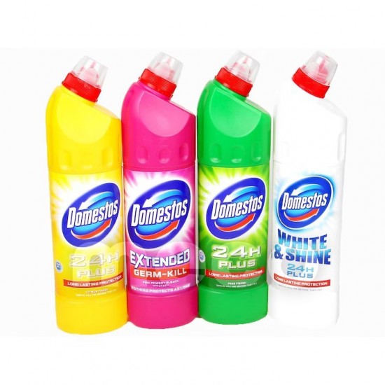 Pachet Promo: Domestos Citrus 750 Ml, Domestos Pink 750 Ml, Domestos Pine 750 Ml, Domestos White 750 Ml