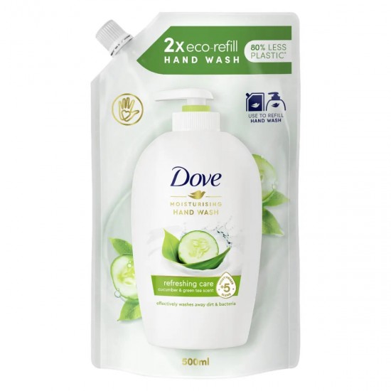 Pachet Promo: Rezerva Sapun Lichid Dove Original, Cantitate 500 Ml + Rezerva Sapun Lichid Dove Nourishing Silk 500 Ml + Rezerva Sapun Lichid Dove Go Fresh 500ml + Rezerva Sapun Lichid Dove Care And Protect 500ml