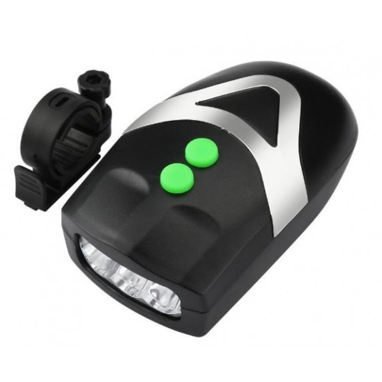 Lanterna + Claxon - 3 Led - 3 Functii