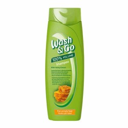 Sampon Wash&Go cu Extract de Miere, 360 ml, pentru Par Rebel, Sampon Par Uscat, Sampon Par Incurcat, Sampon cu Miere, Sampon Volum, Sampoane Wash&amp;Go, Sampoane pentru Volum, Sampoane Miere, Sampon pentru Volum