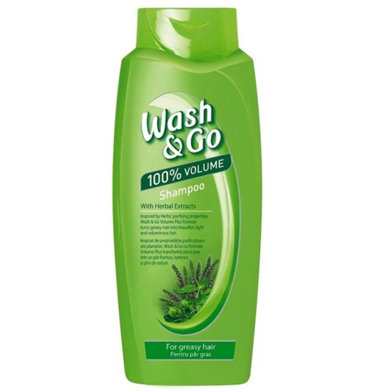 Sampon Wash&Go cu Extract de Ierburi, 675 ml, pentru Par Gras, Sampon Par Gras, Sampon cu Extract de Plante, Sampon Extract de Plante, Sampon Hidratant, Sampoane Wash&amp;Go, Sampoane Hidratante, Sampoane cu Plante