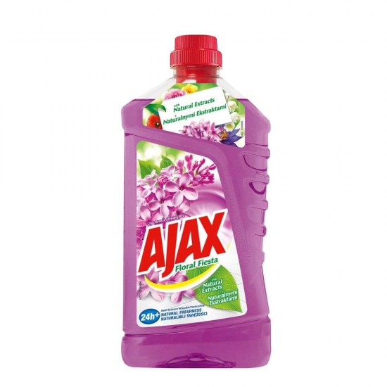 Detergent Universal de Pardoseli AJAX Lilac Breeze, Cantitate 1 Litru, Parfum de Liliac, Detergent Lichid pentru Pardoseli, Solutie pentru Podea, Detergent Lichid Ajax, Solutie Universala de Curatat, Produse de Curatenie