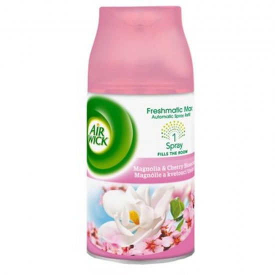 Rezerva Odorizant Camera AirWick Freshmatic Max, Cantitate 250 ml, Parfum de Magnolie si Floare de Cires, Rezerva Odorizanta AirWick, Rezerva Spray pentru Odorizant de Camera, Rezerva pentru Odorizant de Camera, Rezerve Odorizante cu Extracte de Uleiuri