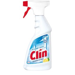 Detergent Geamuri CLIN Lemon, Cantitate 500 ml, Parfum de Lamaie, Solutie Curatat Geamuri cu Pulverizator, Detergent de Geamuri, Solutie Spalat Geamuri, Detergent Geamuri Clin, Detergent pentru Sticla, Solutii si Produse de Curatenie
