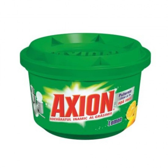 Detergent Pasta de Vase Axion Lemon, Parfum de Lamaie, Greutate 400 g, Axion Detergent de Vase, Detergent Pasta pentru Vase, Degresant Solid pentru Vase, Detergent Impotriva Grasimilor, Detergent Solid de Vase, Detergent Pasta pentru Vase