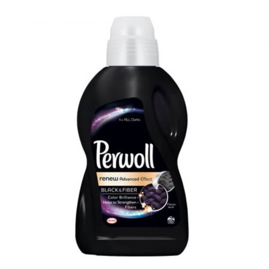 Detergenti Lichid PERWOLL Black & Fiber, 20 Spalari, Cantitate 1000 ml, Detergent Lichid pentru Haine Negre, Solutii Curatare a Hainelor Negre, Detergent Lichid pentru Rufe, Solutii Spalat Haine Negre, Detergenti Ingrijire Tesaturi Negre