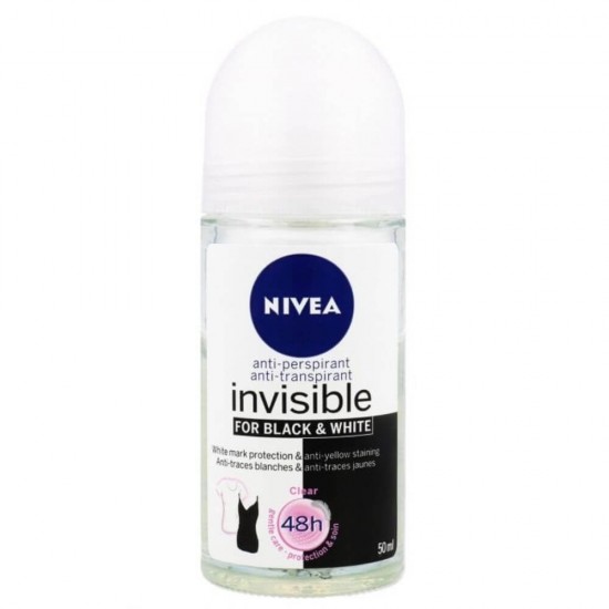 Deodorant Roll On Anti-Perspirant NIVEA Black &amp; White Invisible, 50 ml, Protectie 48h, Deodorant Femei, Deodorant Roll On, Anti-Perspirant, Deodorant Nivea, Deodorant Nivea Roll On, Antiperspirant Nivea, Antiperspirant Femei