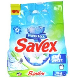 Detergent Pudra Automat de Rufe SAVEX 2 in 1 White, Cantitate 2 Kg, 20 Spalari, Parfum Oceanic, Detergent Automat pentru Haine Albe, Detergenti Pudra pentru Haine Albe, Solutii Curatare a Hainelor Albe