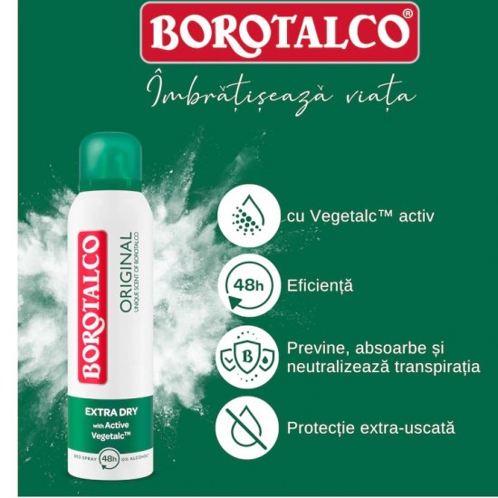 Deodorant Spray Antiperspirant Borotalco Original, 150 Ml
