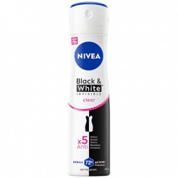 Deodorant Spray Nivea Black And White Invisible Clear Pentru Femei, 150 Ml