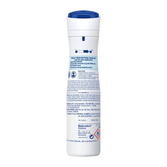 Spray Deodorant Nivea Fresh Natural, 150 ml, Bumbac, Deodorant Femei, Deodorant Spray Nivea, Antiperspirant Nivea, Deodorante si Antiperspirante Femei, Spray Antiperspirant, Ingrijire Corporala, Deodorante Nivea pentru Femei