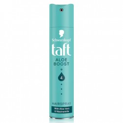 Fixativ Spray Taft Aloe Boost, Nivel De Fixare 4, Pentru Toate Tipurile De Par, 250 Ml