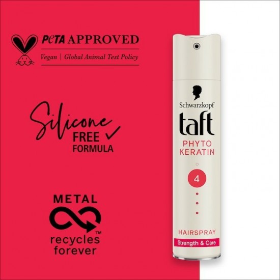 Fixativ Spray Taft Keratin Complete, Nivel Fixare 4, Formula Vegana, 250 Ml