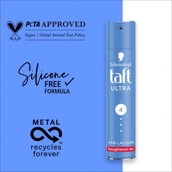 Fixativ Spray Taft Ultra Strong, Nivel Fixare 4, Formula Vegana, 250 Ml