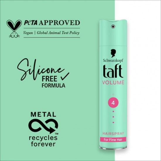 Fixativ Spray Taft Volume Ultra Strong Hold, Nivel Fixare 4, Formula Vegana, 250 Ml