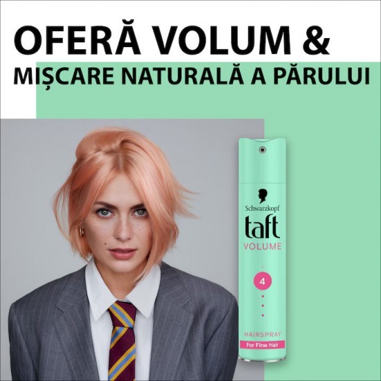Fixativ Spray Taft Volume Ultra Strong Hold, Nivel Fixare 4, Formula Vegana, 250 Ml
