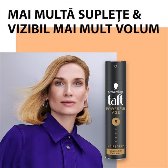 Fixativ Spray Taft Power And Fullness, Nivel Fixare 5, Formula Vegana, 250 Ml