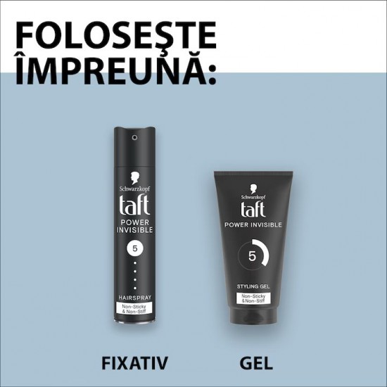 Fixativ Spray Taft Power Invisible, Nivel Fixare 5, Formula Vegana, 250 Ml