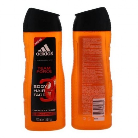 Gel de Dus ADIDAS Men Team Force, 400 ml, cu Extracte de Portocala, Gel de Dus pentru Barbati, Geluri Dus pentru Barbati, Geluri de Dus ADIDAS, Gel pentru Dus, Produse Ingrijire Corp, Produse Igiena Corp, Cosmetice pentru Corp