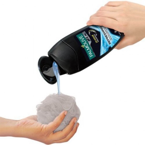 Gel de Dus PALMOLIVE Men Refreshing, 500 ml, Extract de Ulei de Eucalipt si Minerale Marine, 3 in 1, Geluri de Dus Palmolive, Gel de Corp, Geluri de Dus, Gel de Dus Palmolive, Gel de Dus Corp, Gel de Dus Hidratant, Gel de Dus Barbati