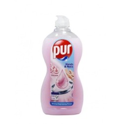 Detergent de Vase Lichid PUR Power 5 Hands&amp;Nails Calcium, Cantitate 450 ml, Pur Detergent de Vase, Detergent de Vase Manual, Detergent Lichid pentru Vase, Degresant pentru Vase, Detergent Impotriva Grasimilor