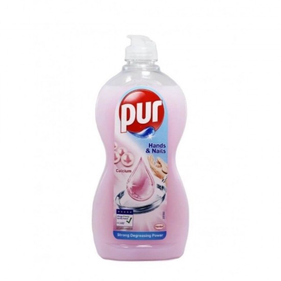 Detergent de Vase Lichid PUR Power 5 Hands&amp;Nails Calcium, Cantitate 450 ml, Pur Detergent de Vase, Detergent de Vase Manual, Detergent Lichid pentru Vase, Degresant pentru Vase, Detergent Impotriva Grasimilor