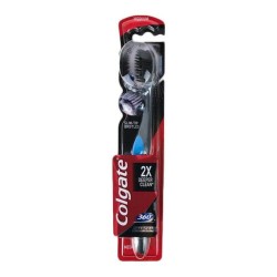 Periuta Dinti Colgate 360 Charcoal, Blister, Culoare Albastru/Negru, Periute de Dinti Colgate pentru Adulti, Periute de Dinti Manuale, Perii de Dinti, Articole de Igiena Orala, Ingrijire Orala, Sanatate Orala, Ingrijire si Protectie Dentara