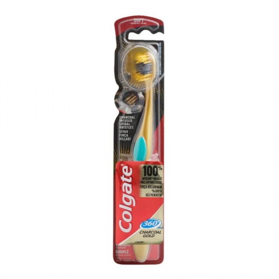 Periuta Dinti Colgate Charcoal Gold, Blister, Culoare Auriu/Negru, Periute de Dinti Colgate, Periute de Dinti Manuale, Perii de Dinti, Articole de Igiena Orala, Ingrijire Orala, Sanatate Orala, Ingrijire si Protectie Dentara