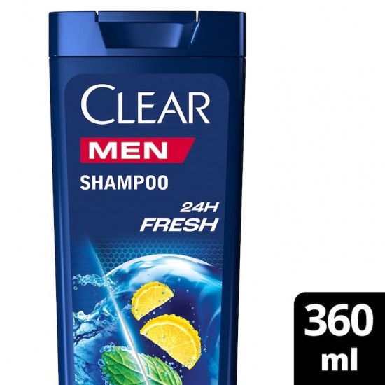 Sampon Clear Men 24h Fresh, 360 Ml