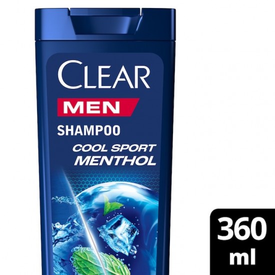 Sampon Clear Men Cool Sport Menthol, 360 ml, cu Menta, Sampon Extract de Menta, Sampoane cu Menta, Sampon pentru Barbati, Produse de Ingrijire a Parului, Produse Hairstyling, Sampon Antimatreata, Sampon Fortifiere