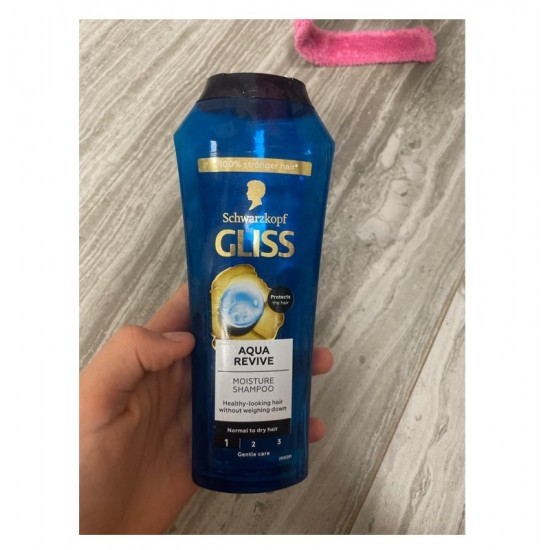 Sampon Cu Alge Marine Si Complex De Hyaluron Gliss Aqua Revive Pentru Par Normal Sau Uscat, 400 Ml