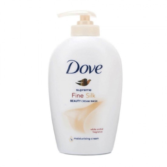 Sapun Lichid DOVE Fine Silk, Cantitate 250 ml, Parfum de Orhidee Albastra, Sapun Lichid pentru Maini, Sapunuri Lichide, Sapun Lichid cu Pompita, Sapun Lichid pentru Maini Uscate, Sapun Lichid Dove, Sapun Crema Lichid Dove