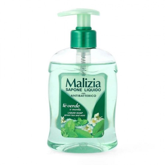 Sapun Lichid MALIZIA Antibatterico cu Pompita, 300 ml, Ceai Verde si Menta, Sapun Lichid pentru Maini, Sapunuri Lichide, Sapun Lichid MALIZIA, Sapun pentru Maini, Sapun Lichid cu Pompita, Sapun Lichid Crema