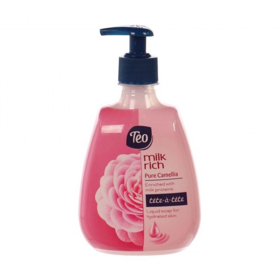 Sapun Lichid TEO Pure Camellia, Cantitate 400 ml, Parfum Floral, Sapun Lichid pentru Maini, Sapunuri Lichide, Sapun Lichid cu Pompita, Sapun Lichid pentru Maini Uscate, Sapun Lichid Teo, Sapun Lichid cu Parfum Floral