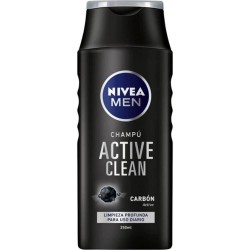 Sampon NIVEA Men Active Clean, 250 ml, pentru Uz Zilnic, Sampon Barbati pentru Curatare Zilnica, Sampoane Ingrijire Par Barbati, Sampon pentru Barbati, Produse de Ingrijire a Parului, Produse Hairstyling, Sampon Par Fragil