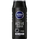 Sampon NIVEA Men Active Clean, 250 ml, pentru Uz Zilnic, Sampon Barbati pentru Curatare Zilnica, Sampoane Ingrijire Par Barbati, Sampon pentru Barbati, Produse de Ingrijire a Parului, Produse Hairstyling, Sampon Par Fragil